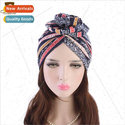 New Cotton Plate Flower Turban Hat Bohemian Ethnic Hat Chemo