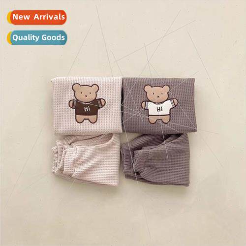 Korean  of the new fall 2022 infant baby cartoon waffle T-sh