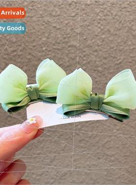 Store self-created 2023 bow hair clips children high-end hai