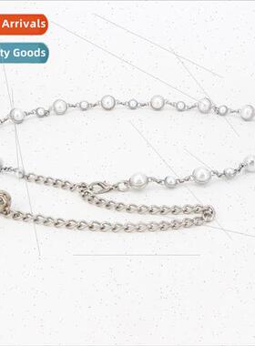 atmosphere pearl belt decorated dress sub sweater simple fou