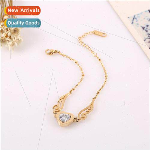 Korea Fashion Jewelry Angel Lovers Love Crystal Peach Heart