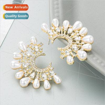 Europe Personalized Geometric Sunflower Gold Earrings Women