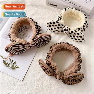 Hairbands women wash face mask special headband leopard head