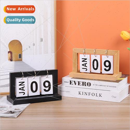 2023ins Creative Wooden Flip Calendar Home mple Desktop Deco