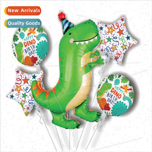 Korea ins 18 inch green cute birthday hat dinosaur aluminum