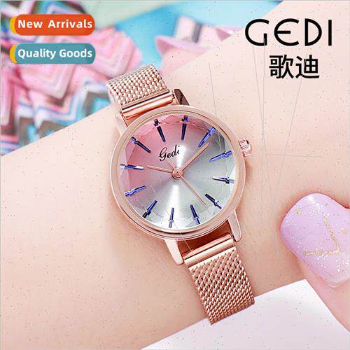 Gradient teral Women Watches Small Dial Mesh Strap Women Wat