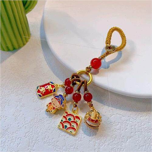 Wealth keychain antique gold car keychain pendant creative h