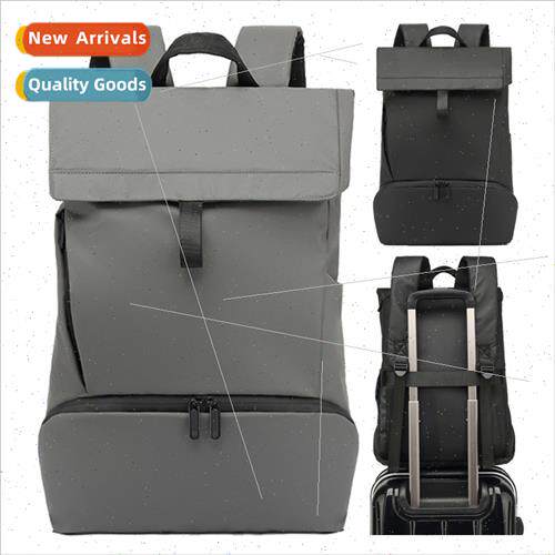 Leather membrane shoulder bag men waterproof backpack 15.6 i