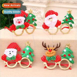 New glasses cartoon antlers elderly Christmas children holid