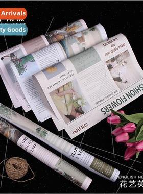 Mosley Floral English Newspaper Flower  Wrapping Paper Flora