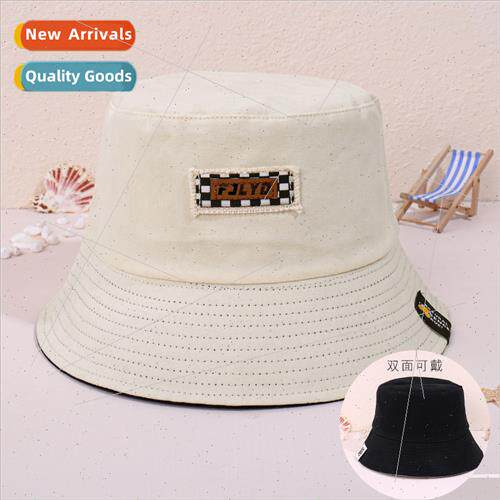 Hat female Korean spring summer new patch double-sided wear