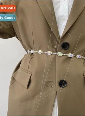 Hundred dress Korean colorful inlaid brick waist chain skirt