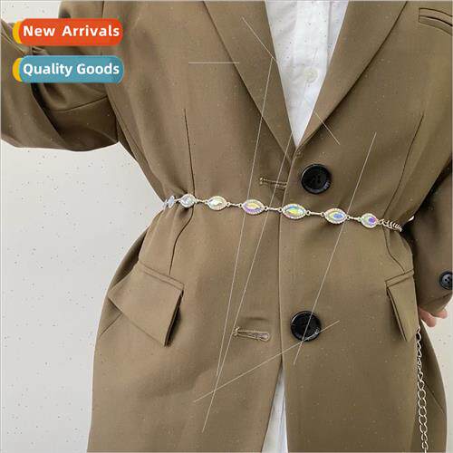 Hundred dress Korean colorful inlaid brick waist chain skirt