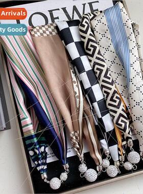 2022 new magnetic clasp small silk scarf hair tie hair tie s