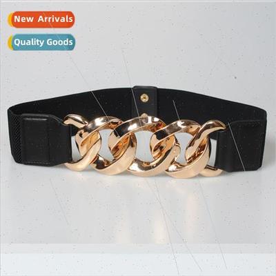 Metal thick chain women elastic waist seal skirt fur girdle