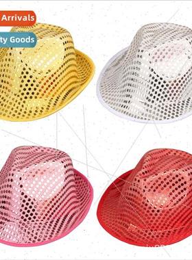 Bowler Hat Vintage Brish Jazz Hat Gold Dust Bowler Hat Sequi