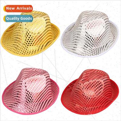 Bowler Hat Vintage Brish Jazz Hat Gold Dust Bowler Hat Sequi