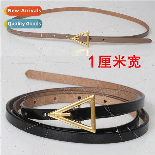 new  simple gold buckle triangle thin belt knot nd thin tria