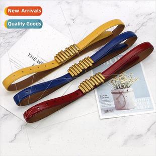 fashion women dress retro deco sweater buckle skirt New belt