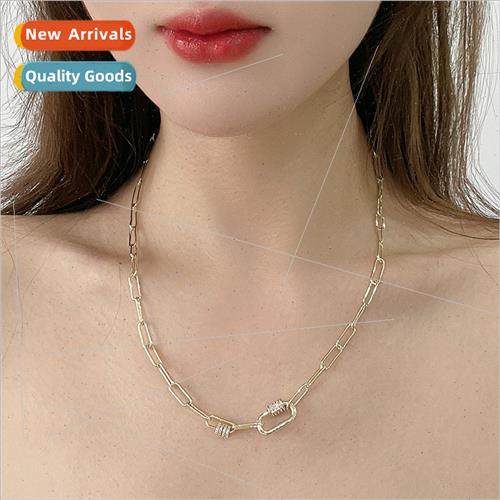 Zirconium mountaineering clasp necklace women Europe metal n