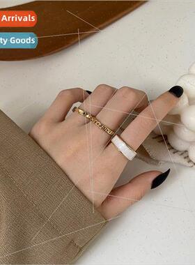 Japan gold threepcs ring female tide niche fashion opening a