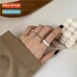 Japan gold threepcs ring female tide niche fashion opening a