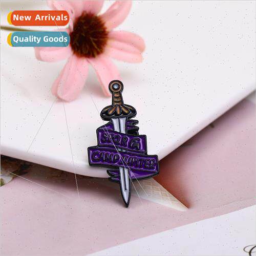 Creative Personalised Oil Drop Brooch Sword Zinc Alloy Cloth