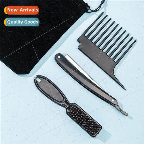 Black Series 3PCS Beard Care Tools Shaving Razor Hair Brush