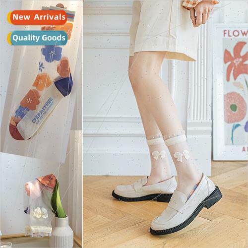 Socks female spring summer new delicate bow fresh girl wind