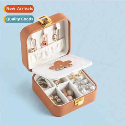 earrings jewelry organizer pu leather ring box simple portab