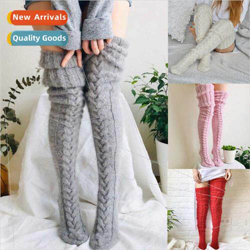 Woolen Foot Warmer Long Socks Europe Autumn Winter Solid Col