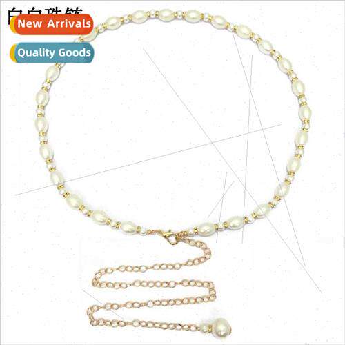Waist chain female fine dress belt summer long shirt pearl t
