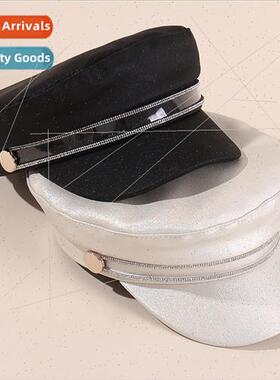Spring Autumn warm fashion rhinestone beret winter duck tong