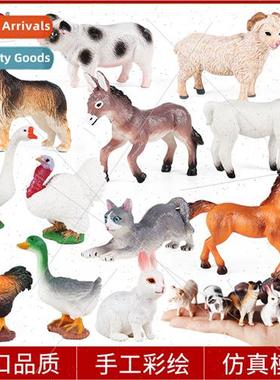Mini poultry animal model toys chickens ducks geese pigs dog