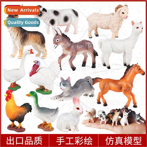 Mini poultry animal model toys chickens ducks geese pigs dog