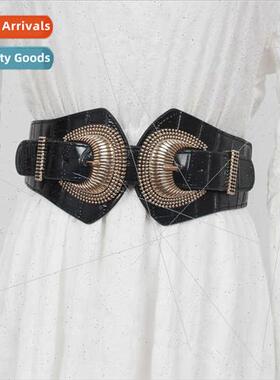 French Waistband Women Wide Red Belt Skirt Decoration Dress