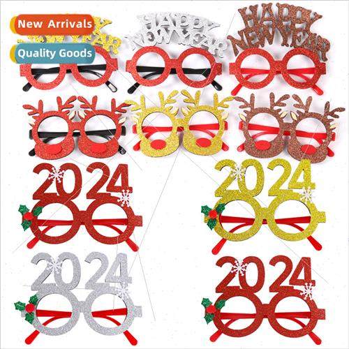New Christmas decorations Christmas glasses frame cartoon st