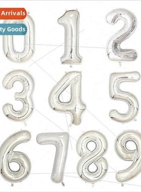 40 inch 90CM silver American number balloons Wedding Birthda