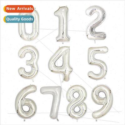 40 inch 90CM silver American number balloons Wedding Birthda