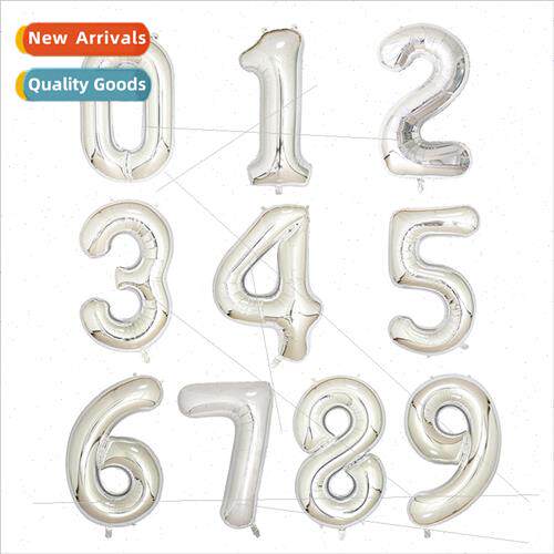 40 inch 90CM silver American number balloons Wedding Birthda