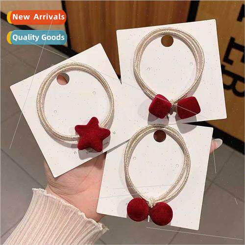Velvet ball pentagram hair band children burgundy hair acces