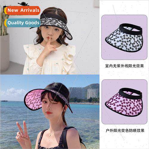 8095 Parent-child  hollow top hat women summer sunscreen fac