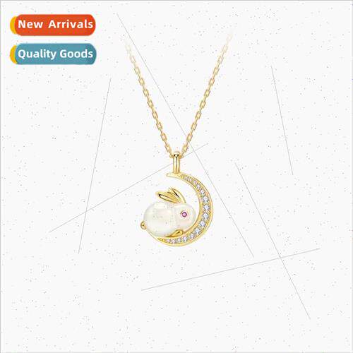 New Jade Rabb Necklace che Moon Bunny Pendant Collarbone Cha
