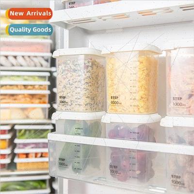 Square graduated transparent storage jars food organizer kch