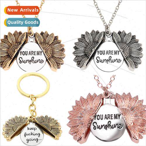 Europe Uned States flower-shaped necklace alloy flowers sunf