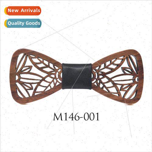 Classic hollow carved wooden bow tie Oulun fashion bow tie c