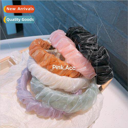 Vintage Organza Pleated Large Intestine Hair Bands ~ Meta Co