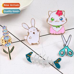Rabb Cat Cartoon Personalized Fish Whe Brooch Bone Creative