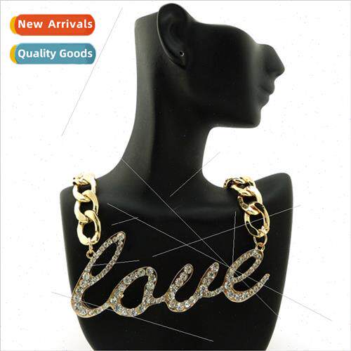 Europe Necklace Fashion Alloy Diamonds Letter Pendant Chain