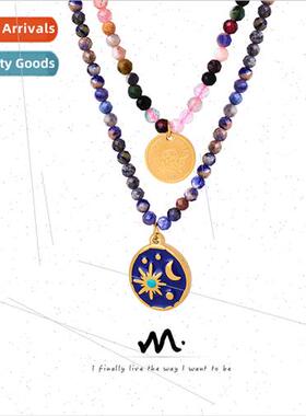 Lapis Blue Starry Glaze Dreams Stainless Steel Pendant Jewel